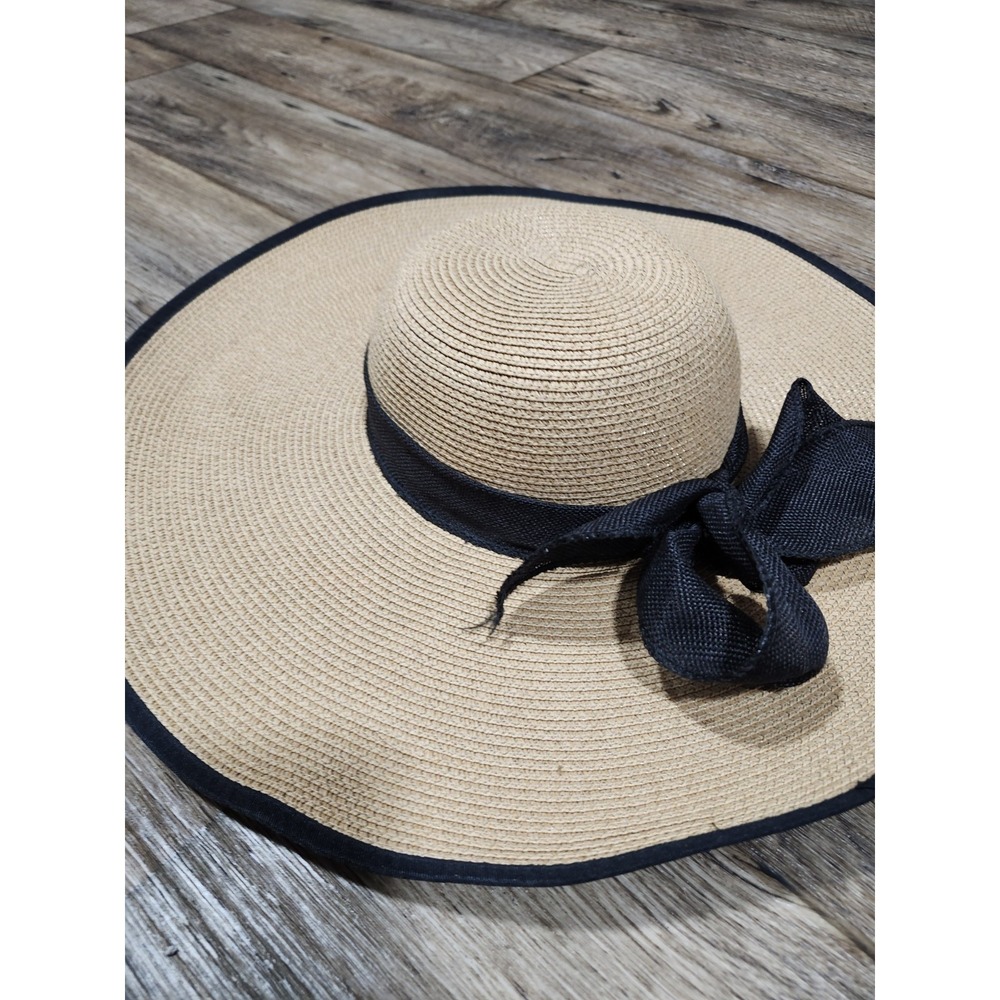 Wide Brim Floppy Summer Sun Beach Hat Derby Vacation elegant paper weave black - Picture 9 of 16
